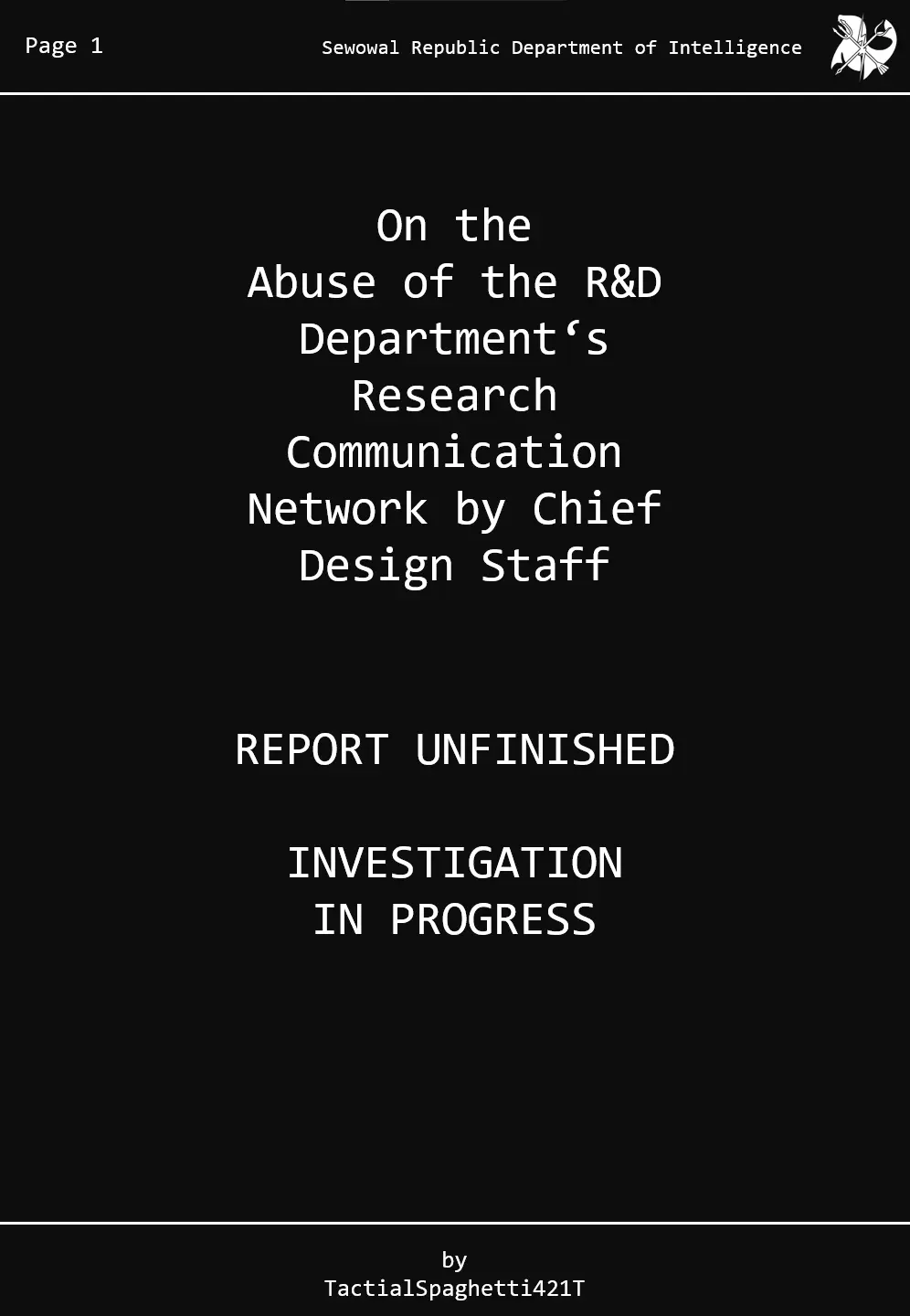 Sewowal Chat lore Cover Image - Report unfinished